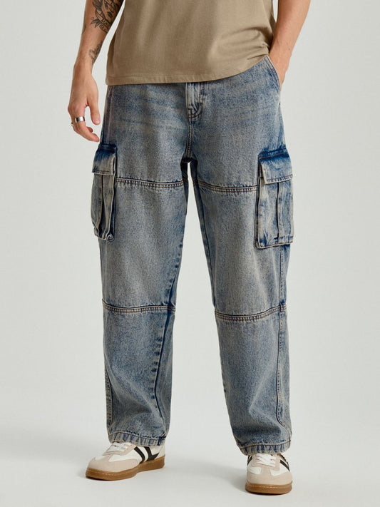 House Brand Jeans Baggy Wide Leg Cargo