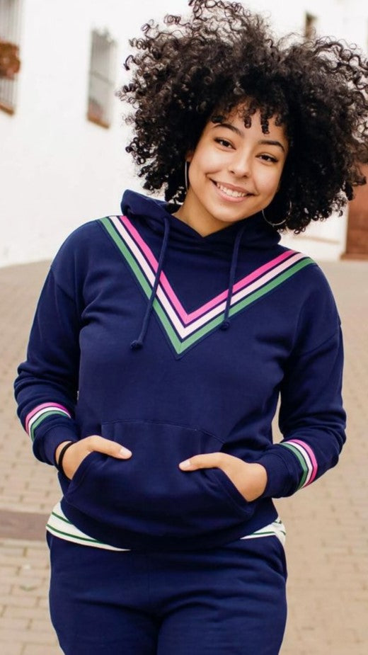 SUGARHILL WOMENS RETRO 70S SPORTS HOODIE