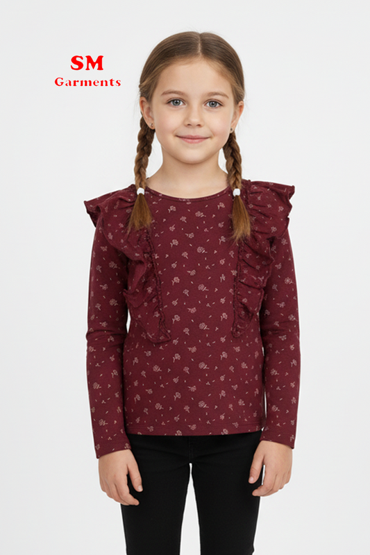 Jersey T-shirt With Ruffles