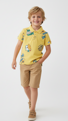 JUNIOR Boys Graphic Printed Polo Shirt