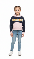 ROADWEAR GIRLS TWO TONE CROP LENGTH HOODIE