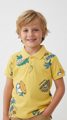JUNIOR Boys Graphic Printed Polo Shirt