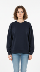 خواتین کی بنیادی نیوی بلیو سویٹ شرٹ