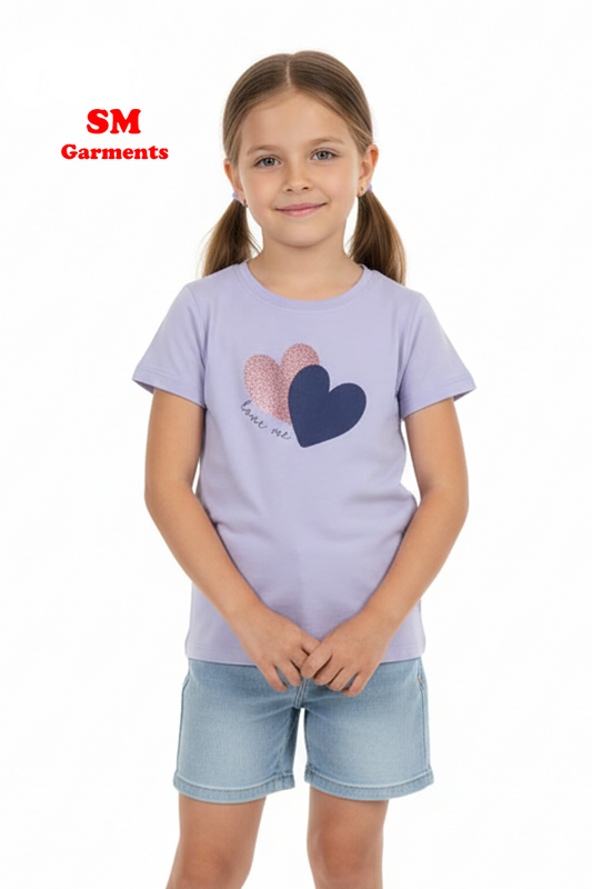 COOL CLUB GIRLS HEART PRINTED TEE