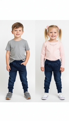 MYCHICCO KIDS KANGAROO POCKET NAVY TEXTURED TROUSER