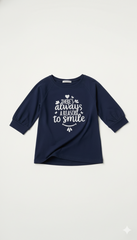 NAME IT Girls 3 Quarter Sleeves Printed T Shirt