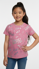 M&S Girls Metallic Print T Shirt