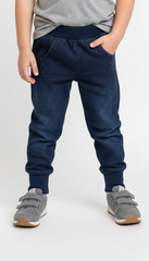 MYCHICCO KIDS KANGAROO POCKET NAVY TEXTURED TROUSER