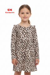 GIRLS CHEETAH PRINTED DRESS