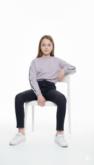 ROADWEAR Girls Cropped Stripped Sweatshirt