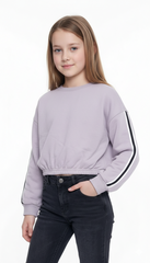 ROADWEAR Girls Cropped Stripped Sweatshirt
