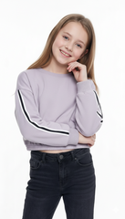 ROADWEAR Girls Cropped Stripped Sweatshirt