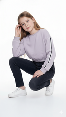ROADWEAR Girls Cropped Stripped Sweatshirt