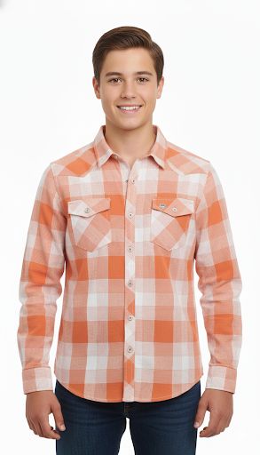 ICB LONDON MEN MICRO STRIPED CHECK SHIRT