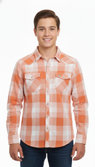 ICB LONDON MEN MICRO STRIPED CHECK SHIRT