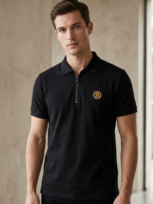 Premium Homme Zip-Up Collar Polo