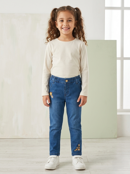 Prenatal Girls Embroidery Denim