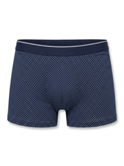 Printed Stretch Cotton Boxer Shorts - Navy