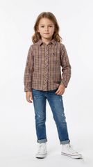 H&M L.O.G.G Girls Winter checkered Shirt With Logo