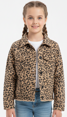 لڑکیاں پرنٹ شدہ ڈینم جیکٹ