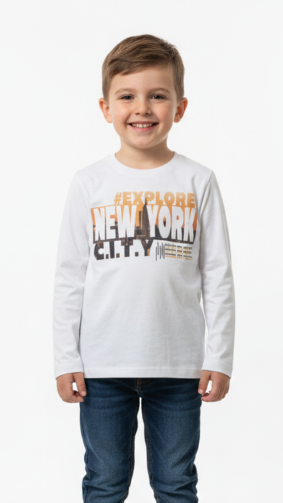 INEXTENSO BOYS PRINTED LONG SLEEVED T-SHIRT