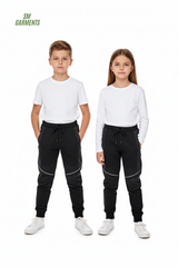 ROADWEAR Kids Black Tech Panel Jogger Pants with Zipper Pockets