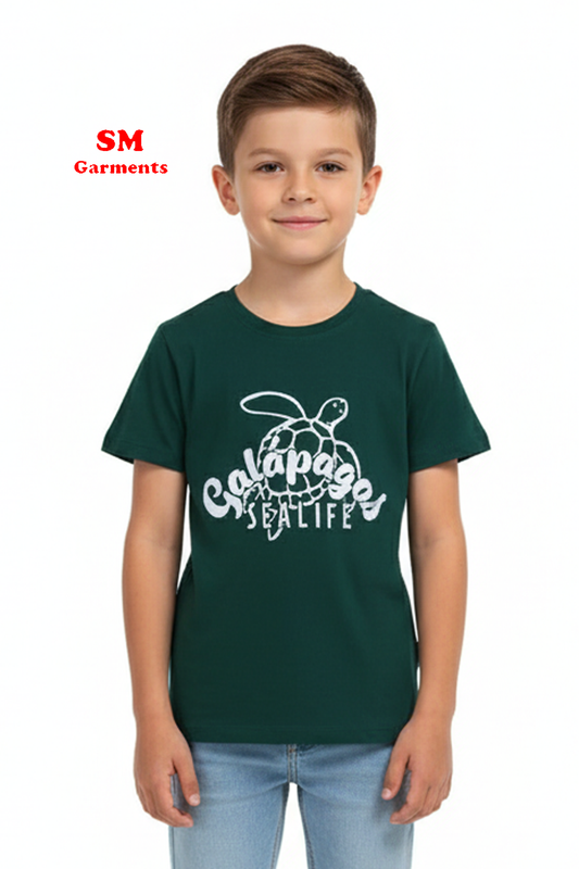 COOL CLUB Kids Dark Green Sea Turtle Ocean Graphic Tee