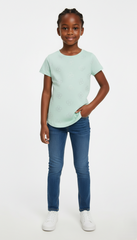 M&S Girls' Mint Green Floral Sparkle Tee - Cute Blossom Print