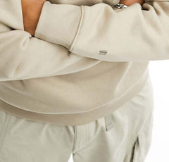 PULL&BEAR MENS BASIC BEIGE SWEATSHIRT