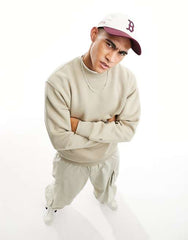 PULL&BEAR MENS BASIC BEIGE SWEATSHIRT