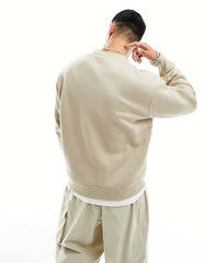 PULL&BEAR MENS BASIC BEIGE SWEATSHIRT