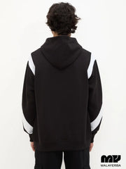 MALAYERBA Mens Black Change Printed Hoodie