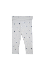 SOOCUTE GIRLS Palm Tree Print Cotton Leggings – White & Navy