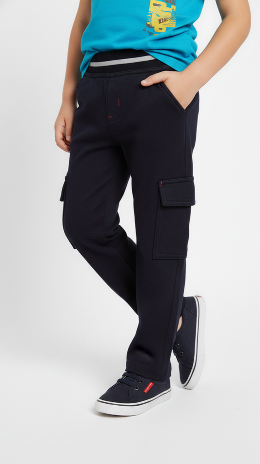 SESAME STREET Boys Black Straight Leg Cargo Trouser