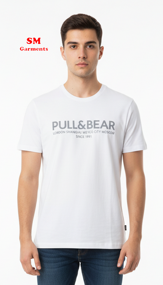 PULL&BEAR MENS REGULAR FIT BASIC T SHIRT