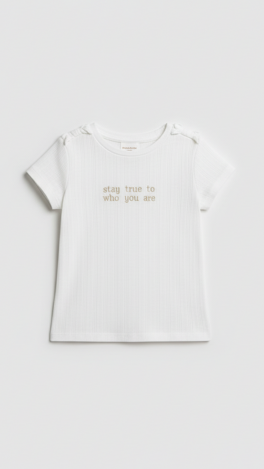 LC WAIKIKI Girls Embroided text Tee