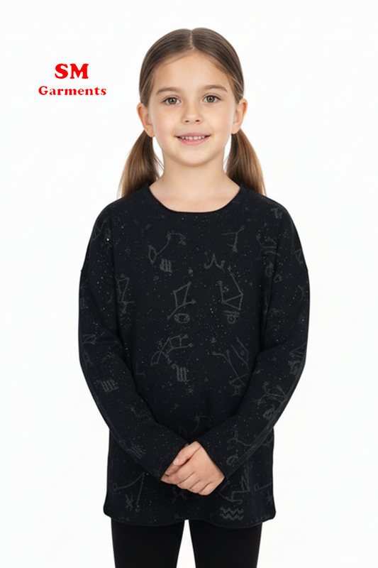 GIRLS PRINTED FULL SLEEVED T SHIRT