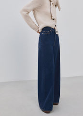 Wide leg mid-rise jeans
