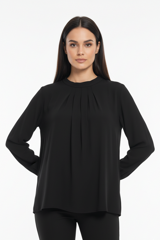AURORA WOMEN PLEATED NECK TOP
