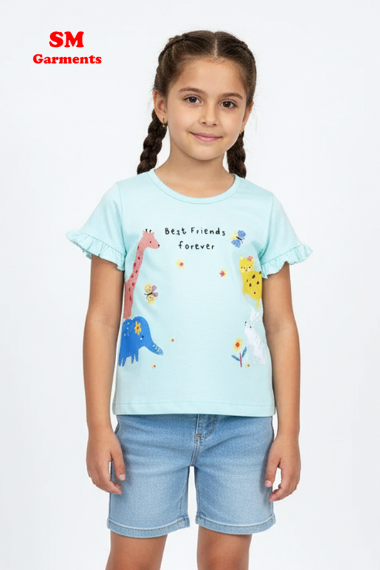 OBAIBI GIRLS ANIMALS PRINTED TEES