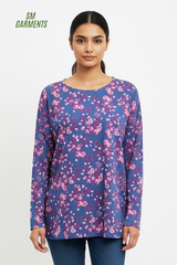 WOMENS PRINTED FULL SLEEVE T SHIRT