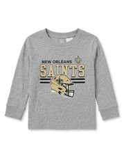WINTER Boys' New Orleans Football Graphic Long-Sleeve T-Shirt – Heather Gray Crewneck Top