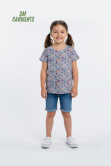 LUPILU Girls' Grey Ocean Graphic Tee
