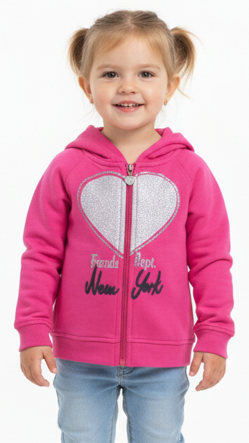 FRENDZ GIRLS HEART ZIPPED HOODIE