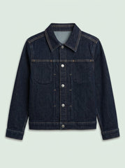 Boys BRANDED ' Dark Wash Denim Jacket with Snap-Button Front