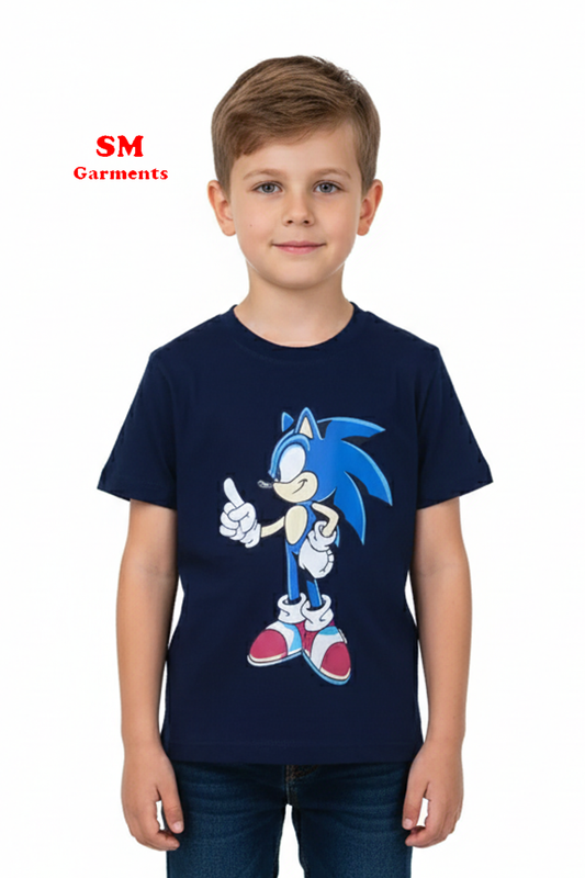 Q&K SONIC FRONT PRINT T-SHIRT