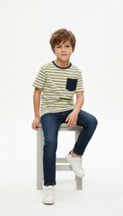 PRENATAL Boys Striped With Pocket T-shirt