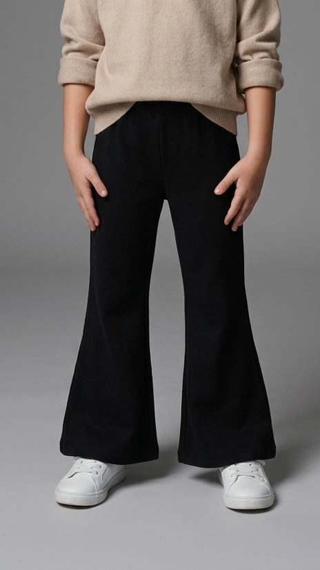 M&S Girls Basic Black Flared Leggings