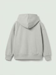 Kids BRANDED' Light Grey Zip-Up Hoodie with Front Pockets