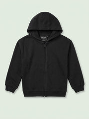 BOYS BRANDED ' Classic Black Zip-Up Hoodie with Full-Zip Front